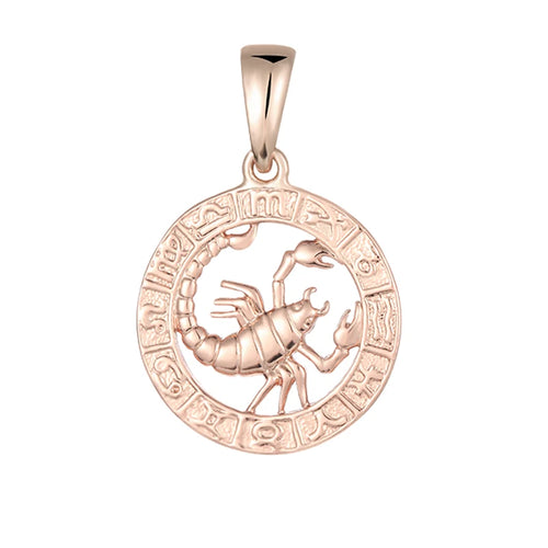 FJ 12 Sternzeichen 585 Gold Farbe Konstellation Rose Anhänger Steinbock/Zweile Twisted + 50 cm Kette Damen Herren Schmuck