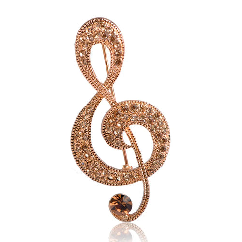Bucomeoi stilvolle große Musik note Vintage Schmuck antike Strass Brosche in vielen Broche Coroa Lady Pin besonderes Geschenk
