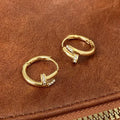Silberfarbene Zirkon-Nagel-Rundohrringe für Frauen Minimalistischer Trendiger Modeschmuck Glänzende Accessoires