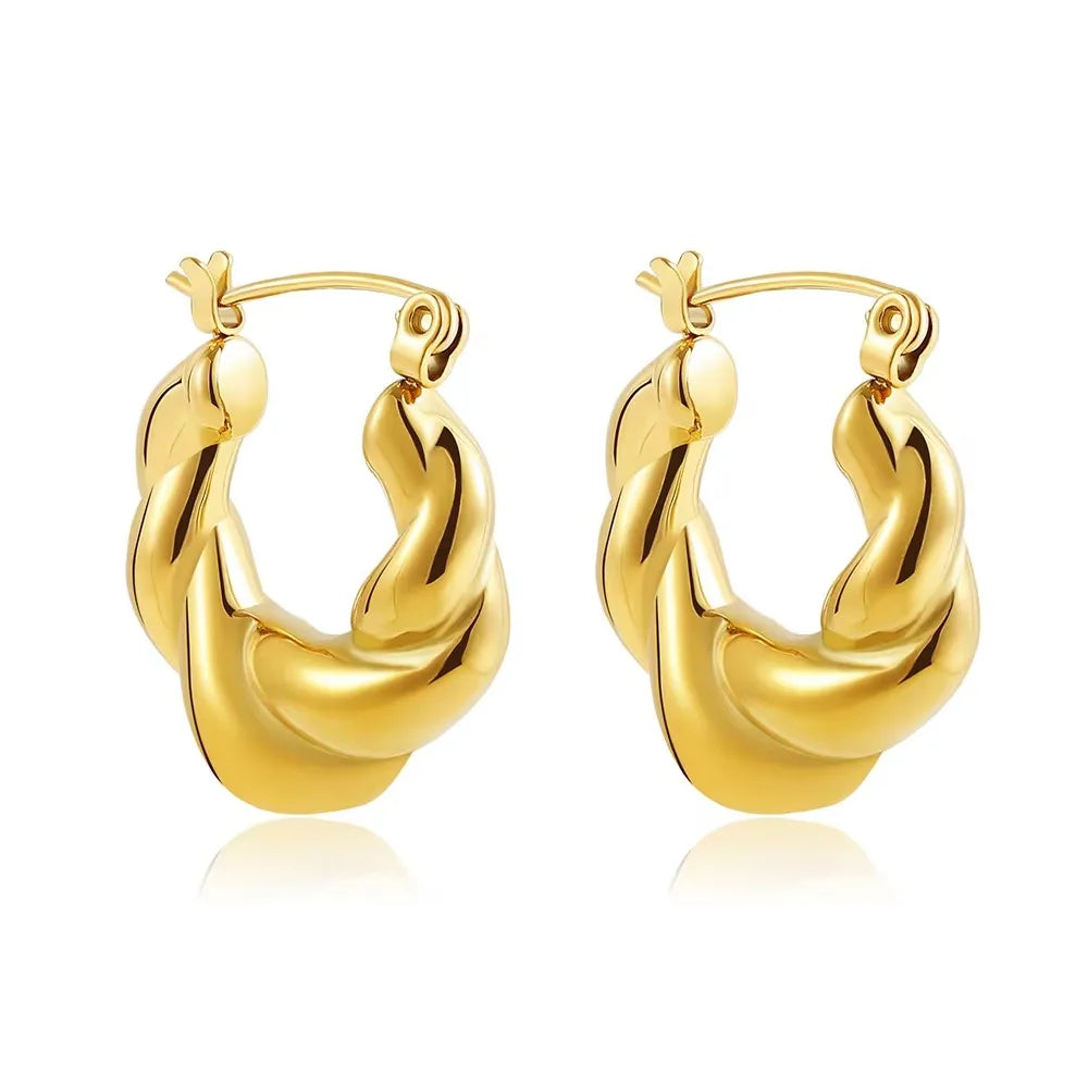 Mode Zirkon Kreis Huggie Creolen für Frauen Geometrische U Form Creolen Ohr Schnalle Vergoldet Edelstahl Schmuck Geschenk