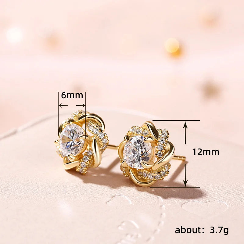 Funkelnde Gold-Ohrstecker