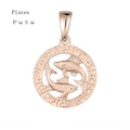 FJ 12 Sternzeichen 585 Gold Farbe Konstellation Rose Anhänger Steinbock/Zweile Twisted + 50 cm Kette Damen Herren Schmuck