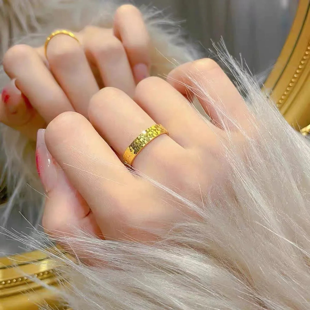 Glänzender echter 18-Karat-Goldring für Damen, hochwertiger Luxus-AU750-Ring, Party-Bankett, edler Schmuck