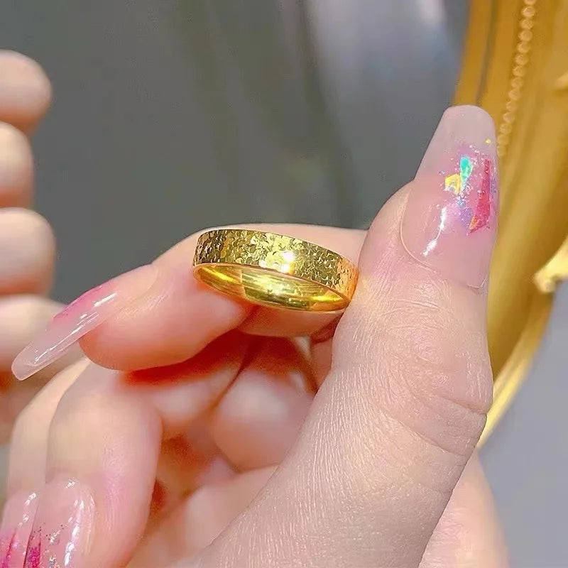 Glänzender echter 18-Karat-Goldring für Damen, hochwertiger Luxus-AU750-Ring, Party-Bankett, edler Schmuck