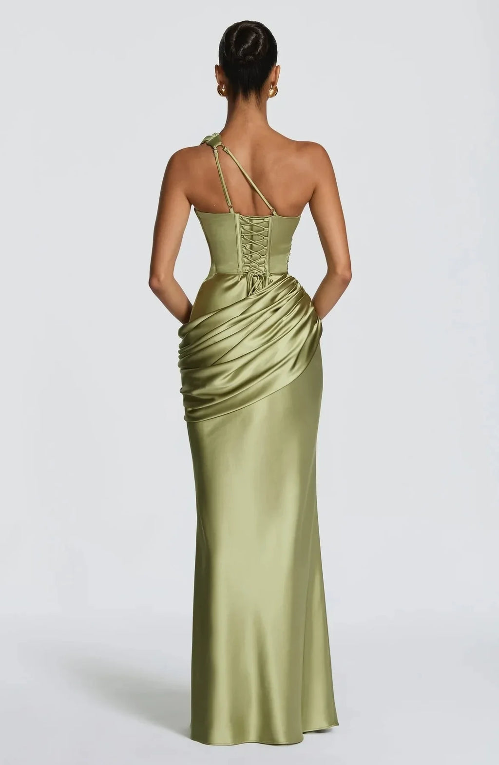 Elegantes Damen-Satin-Maxikleid