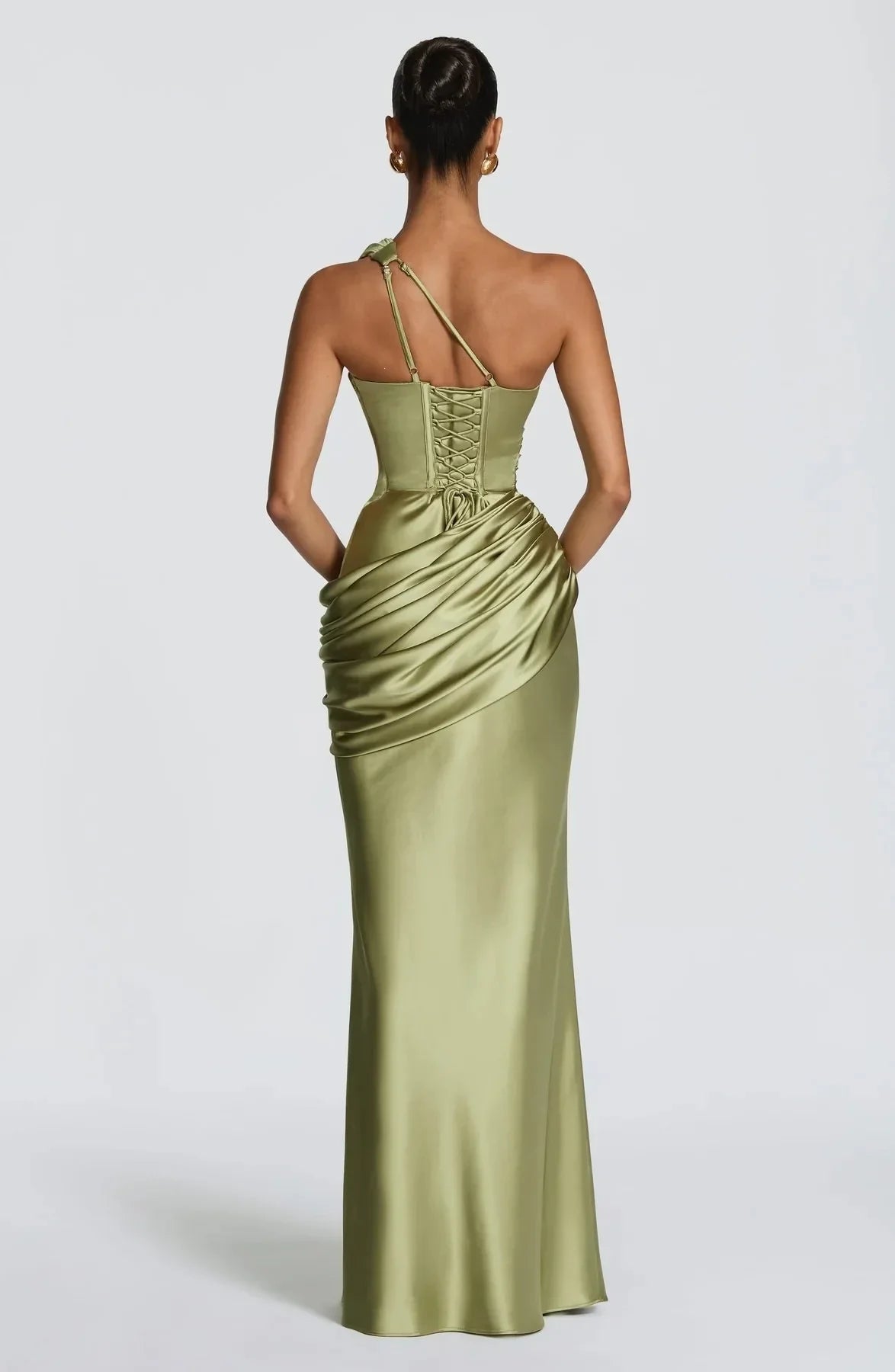 Elegantes Damen-Satin-Maxikleid